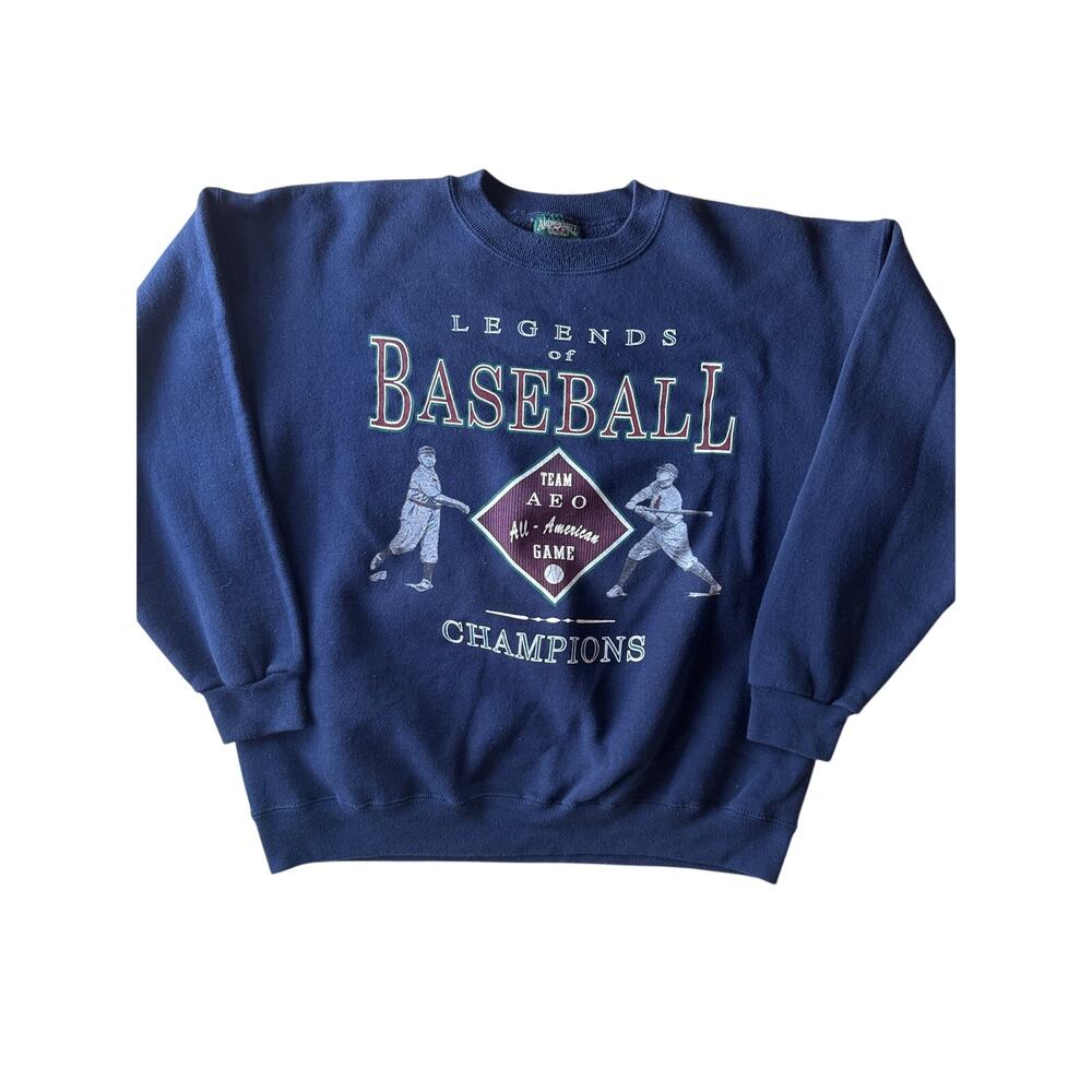 Vintage 90s AEO Global Baseball Sweatshirt XL USA Made